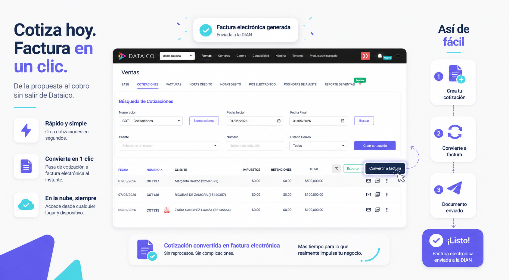 Módulo de Cotizaciones Dataico